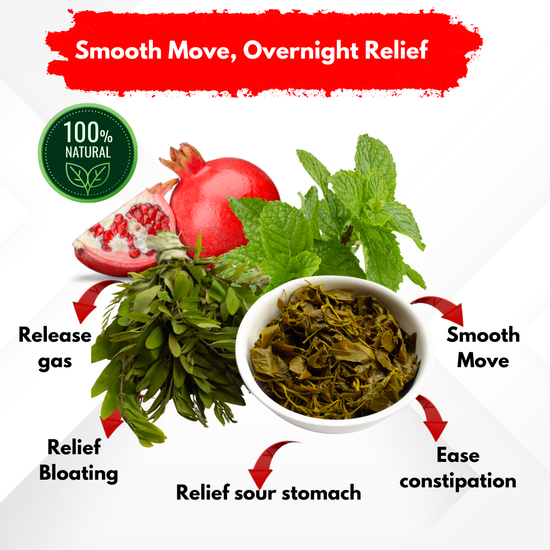 ERECO Smooth Move Tea with Senna, Pomegranate & Peppermint for Bloating and Digestion