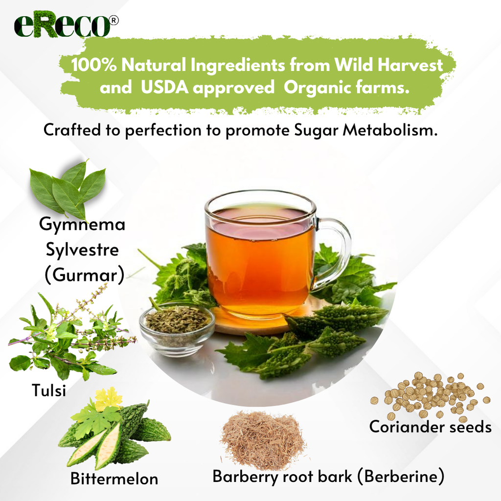 Organic Gurmur Herbal Tea | Gymnema Tea With Berberine and Bitter Melon
