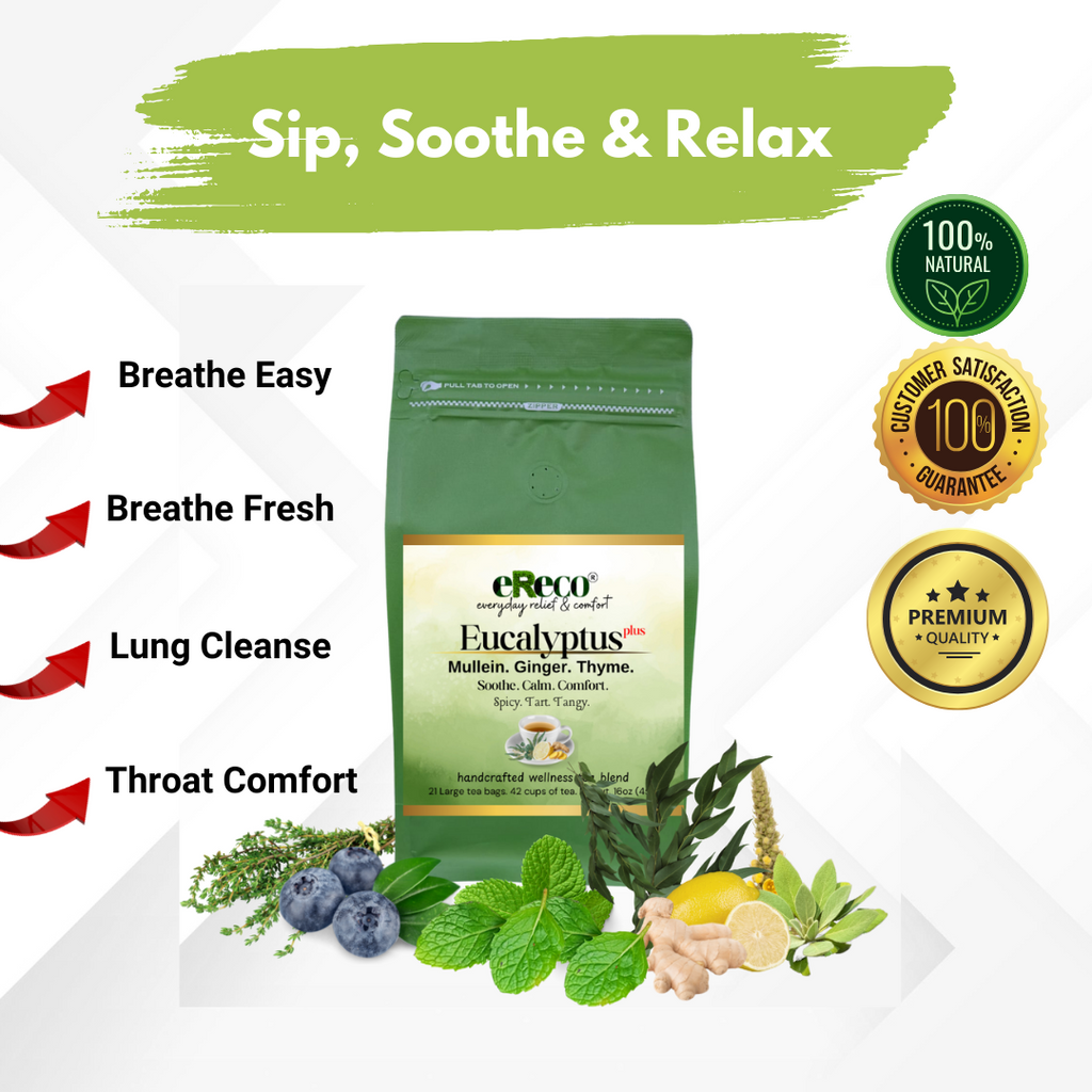 Eucalyptus Tea with Mullein and Thyme| Natural Respiratory Support Herbal Tea