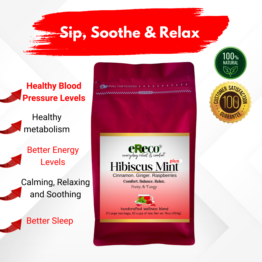 ERECO Hibiscus Mint Tea for Blood Pressure Support/Organic herbal Tea