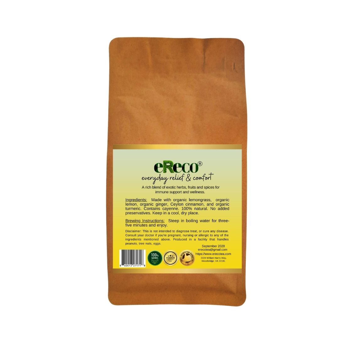 Lemongrass Tea with Lemon, Ginger and Turmeric | Natural Tea for Everyday Comfort