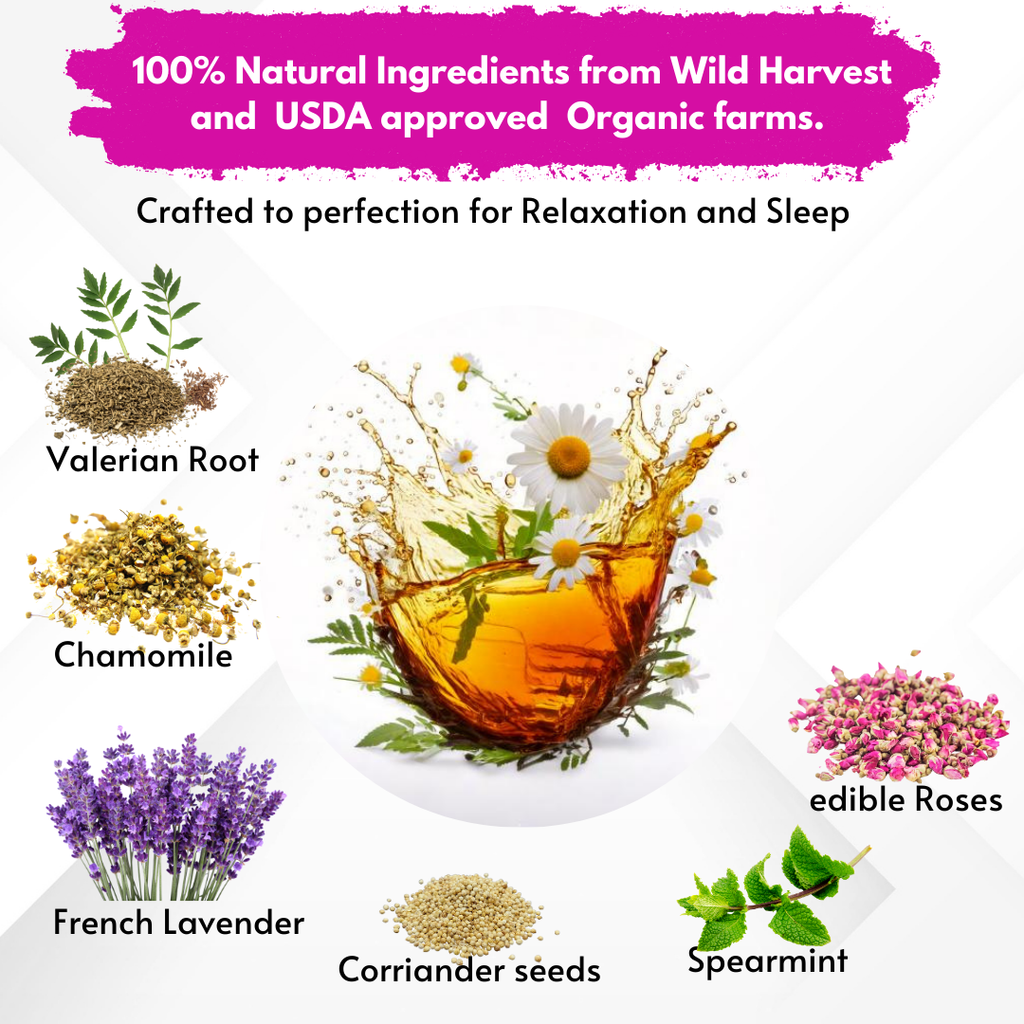 Valerian Root Tea with Chamomile and French Lavender  | Night time Herbal Tea